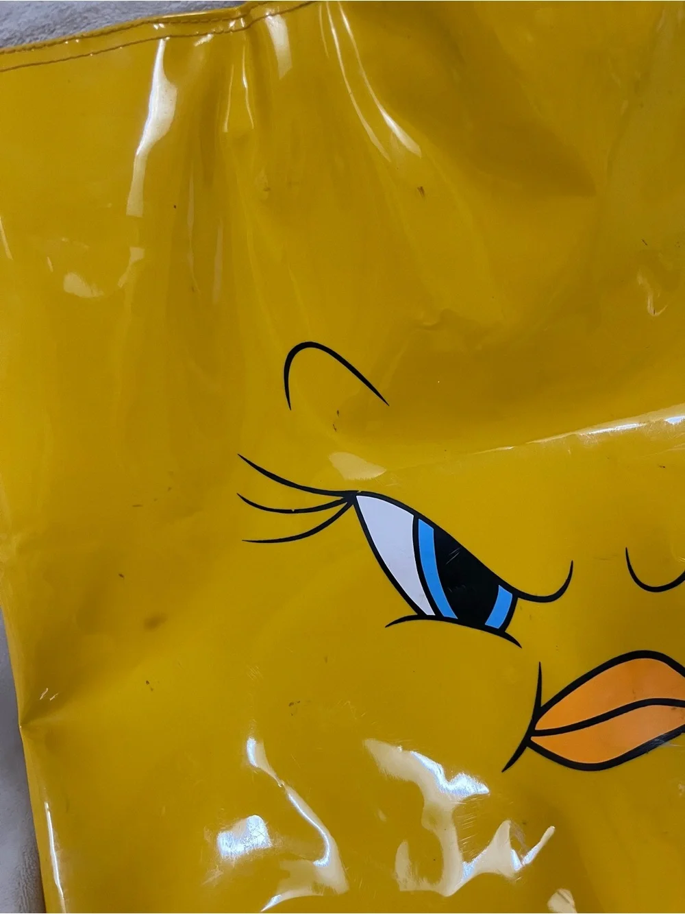 Vintage 1997 Looney Tunes Tweedy Bird Piolin Yellow Vinyl Tote Bag | *see pics*
